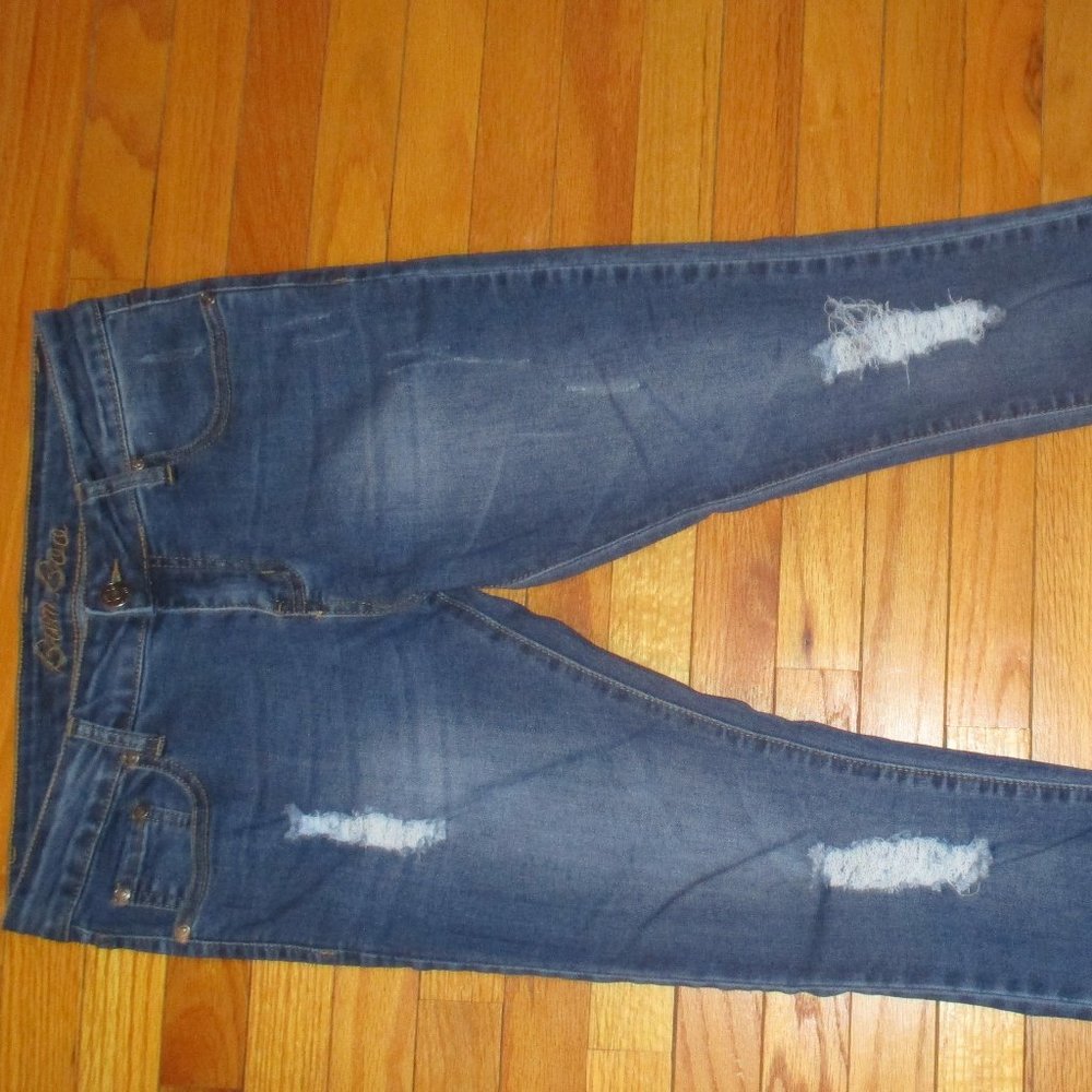 Bamboo Distressed Jeans, Size 7/8